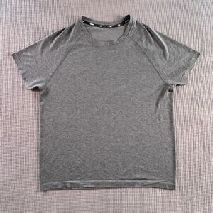 Rhone Mens Large Gray Short Sleeve Athletic T Shirt Raglan‎ Gym Workout Top